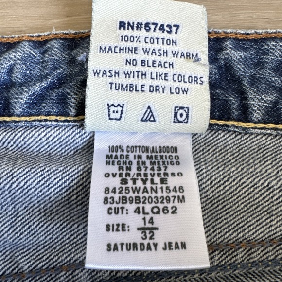 Polo Ralph Lauren Saturday Jeans W 32/14 Relaxed Fit Straight Medium Wash VTG - Picture 4 of 15